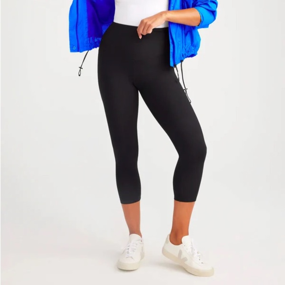 NWT Yummie Gloria 7/8 Ankle Cotton Stretch Shaping Legging Black High Waisted